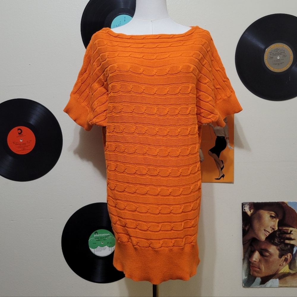 Ralph Lauren Sport | 100% Cotton Orange Knit Batwing Tunic